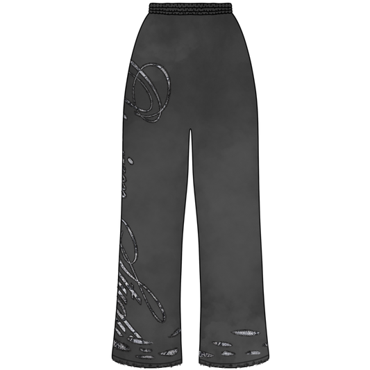 Flared "Snakeskin" Cut Sweats