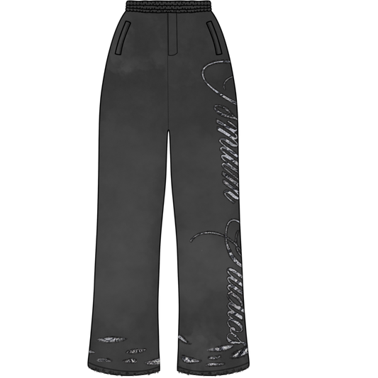Flared "Snakeskin" Cut Sweats